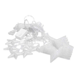BỘ Dây đèn LED chuỗi thả mành / rèm hình 10 ngôi sao màu vàng nắng Decor trang trí Noel Sinh Nhật Lễ Tết Năm mới
