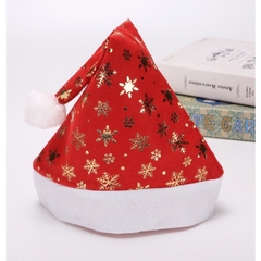 Nón Noel vải họa tiết bông tuyết trăng sao nhũ vàng nhũ bạc phụ kiện trang phục noel ngày lễ giáng sinh