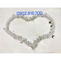 Set 5 Dây kim tuyến đính hình ngôi sao và mặt trăng nhiều màu sắc phụ kiện trang trí cây thông noel ngày lễ Giáng sinh
