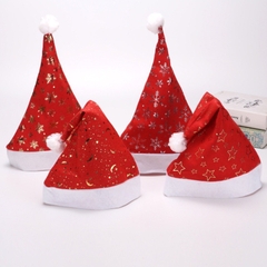 Nón Noel vải họa tiết bông tuyết trăng sao nhũ vàng nhũ bạc phụ kiện trang phục noel ngày lễ giáng sinh
