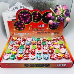 Sét 2 chiếc nhẫn hình ông già noel cây thông người tuyết có đèn phát sáng quà tặng noel cho bé gái ngày lễ giáng sinh