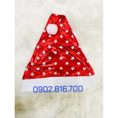 [Có sẵn] Nón Noel vải họa tiết bông tuyết trăng sao nhũ vàng phụ kiện trang phục noel ngày lễ giáng sinh