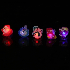 Sét 2 chiếc nhẫn hình ông già noel cây thông người tuyết có đèn phát sáng quà tặng noel cho bé gái ngày lễ giáng sinh