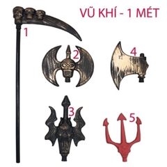 Cây lưỡi hái - đinh ba - búa đao - rìu - đầu lâu dài 1 Mét phụ kiện trang trí hóa trang halloween