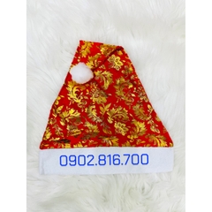 [Có sẵn] Nón Noel vải họa tiết bông tuyết trăng sao nhũ vàng phụ kiện trang phục noel ngày lễ giáng sinh