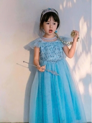 Đầm váy Công Chúa Elsa Cho Bé Gái - Đầm Hóa Trang Elsa Băng Giá Đính Kim Sa Cao Cấp Kèm Áo Choàng Bông Tuyết Lấp Lánh