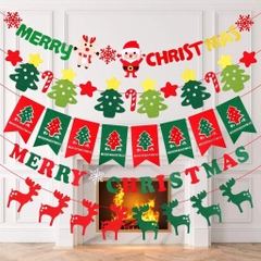 DÂY CỜ GIẤY TREO CHỮ MERRY CHRISMAST PHỤ KIỆN TREO TRANG TRÍ NOEL NGÀY LỄ GIÁNG SINH