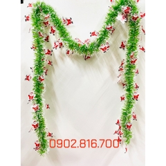 Dây kim tuyến xù dây chồn đính hình ông già noel dễ thương dài 1m9 phụ kiện trang trí cây thông noel - giáng sinh