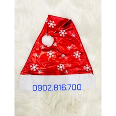 [Có sẵn] Nón Noel vải họa tiết bông tuyết trăng sao nhũ vàng phụ kiện trang phục noel ngày lễ giáng sinh