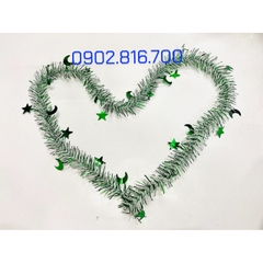 Set 5 Dây kim tuyến đính hình ngôi sao và mặt trăng nhiều màu sắc phụ kiện trang trí cây thông noel ngày lễ Giáng sinh