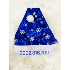 [Có sẵn] Nón Noel vải họa tiết bông tuyết trăng sao nhũ vàng phụ kiện trang phục noel ngày lễ giáng sinh