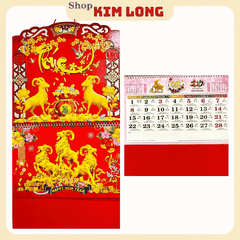 LỊCH TREO TƯỜNG TẾT ĐINH MÙI 2027 - BÌA LỊCH LÒ XO GIỮA GẮN BỘ SỐ/ LỊCH THÁNG 12 TỜ MỖI TỜ 1 THÁNG dochoitreemkimlongshop