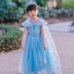 Đầm váy Công Chúa Elsa Cho Bé Gái - Đầm Hóa Trang Elsa Băng Giá Đính Kim Sa Cao Cấp Kèm Áo Choàng Bông Tuyết Lấp Lánh