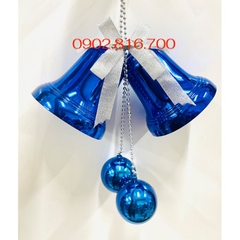 [Có sẵn] Chuông xanh dương - đỏ khắc hoa văn phụ kiện làm vòng nguyệt quế - phụ kiện trang trí cây thông noel giáng sinh