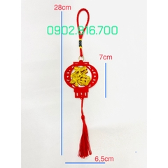 Set 5 Liễng nhung đỏ hình quạt , cá chép , lồng đèn khắc chữ PHƯỚC vàng treo cây mai đào tắc phụ kiện trang trí TẾT