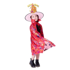LOẠI ĐẸP Set Áo Choàng và nón phù thuỷ hoa văn 7 màu trang phục hoá trang cho trẻ em và người lớn lễ hội Halloween