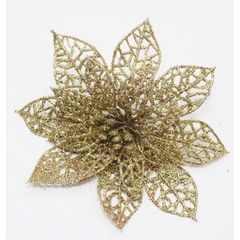 Sét 5 hoa trạng nguyên kim tuyến nhũ vàng đỏ size lớn 13cm trang trí cây thông noel vòng nguyệt quế tháp giỏ quà oản tài