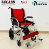 xe lăn du lịch lucass x63 bánh nhỏ màu đỏ