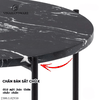 Bàn Sofa Tròn Chân Xéo Mặt Đá Marble Vinahardware