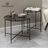 Bàn Sofa Tròn Chân Xéo Mặt Đá Marble Vinahardware