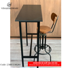 Bàn bar ván cao su phủ màu nâu cao 1028mm dài 1000mm, rộng 400mm