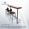 Bàn bar ván cao su phủ màu nâu cao 1028mm dài 1000mm, rộng 400mm