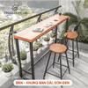 Bàn bar ván cao su phủ màu nâu cao 1028mm dài 1000mm, rộng 400mm