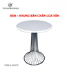 Bàn Cafe Ban Công Màu Đen Mặt Đá Marble cao 750mm