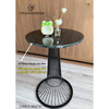 Bàn Cafe Ban Công Màu Đen Mặt Đá Marble cao 750mm