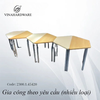 Bàn hình thang kèm ván mdf sơn tĩnh điện bo cạnh lắp đặt sẵn - D450xR420xS400xC750mm