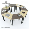 Bàn hình thang kèm ván mdf sơn tĩnh điện bo cạnh lắp đặt sẵn - D450xR420xS400xC750mm