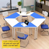 Bàn hình thang kèm ván mdf sơn tĩnh điện bo cạnh lắp đặt sẵn - D450xR420xS400xC750mm