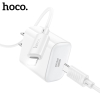 Bộ sạc 2 cổng Hoco C76 Pro USB QC 3.0 và PD 30W kèm cáp C to C / C to IP (Trắng) Nhất Tín Computer