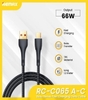 Cáp sạc nhanh 66W Remax RC-C065 cổng USB to TYPEC dài 1.2m dây bọc dù chống đứt