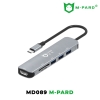Bộ hub đa năng 5 in 1 M-PARD MD089 từ TypeC sang HDMI + SD + microSD + 3 USB - xuất hình ảnh phân giải 4K