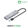Hub chia USB M-PARD MD073 từ 1 USB 3.0 ra 4 USB 3.0 + nguồn phụ typeC giúp ổn định - tốc độ max 5Gbps