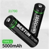 Vỉ 1 pin sạc Beston 21700 5000mAh (18500mWh) dòng Lithium-ion hiệu suất cao cổng sạc typec trên thân