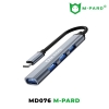 Hub chuyển đổi M-Pard MD076 TypeC sang 1 cổng USB 3.0 + 3 cổng USB 2.0 - vỏ hợp kim nhôm