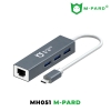 Bộ chuyển đổi đa năng M-Pard MH051 TypeC sang LAN + 3 cổng USB 3.0 - RJ45 tốc độ Gigabit 10/100/1000Mbps
