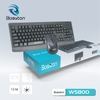 Bộ phím chuột không dây wireless Bosston WS800 - siêu tiết kiệm pin (Đen)