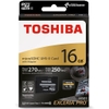 Thẻ nhớ MicroSDHC Toshiba Exceria Pro M501 16GB UHS-II U3 4K - tốc độ đọc 270MB/s ghi 250MB/s (Đen)