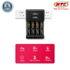 Box sạc kèm 4 pin AA Fujitsu 2450mAh hỗ trợ sạc nhanh Quick charge - made in JAPAN (đen)