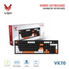 Bàn phím Gaming có dây VSP VK70 105 phím, núm điều chỉnh âm lượng, hỗ trợ Anti-ghosting 19 phím (Đen)