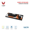 Bàn phím Gaming có dây VSP VK79 95 phím, núm điều chỉnh âm lượng, hỗ trợ Anti-ghosting 19 phím (Đen)