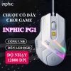 Chuột gaming cao cấp 6D INPHIC PG1 DPI 12800 - led viền RGB tự thay đổi màu (trắng xám)