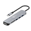 Bộ hub đa năng 5 in 1 M-PARD MD089 từ TypeC sang HDMI + SD + microSD + 3 USB - xuất hình ảnh phân giải 4K