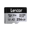 Thẻ nhớ MicroSDXC Lexar silver plus 128GB / 256GB A2 V30 U3 4K UHD đọc 205MB/s ghi 150MB/s - kèm adapter (xám đen)