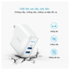 Cốc sạc 2 cổng USB Anker PowerPort 2 Elite A20232 công suất 24W - chân gập gấp gọn (trắng)