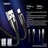 Cáp sạc Remax RC-162i Armor Series cổng USB to Laining max 3A - cáp bọc dù dài 1m đầu cắm hợp kim