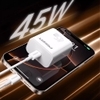 Cốc sạc nhanh Pisen CTW-CD01 cổng TypeC 45W cho iPhone 17 Series, hỗ trợ PD3.0 / QC3.0 / FCP / ACP/ Apple 2.4 (Trắng)